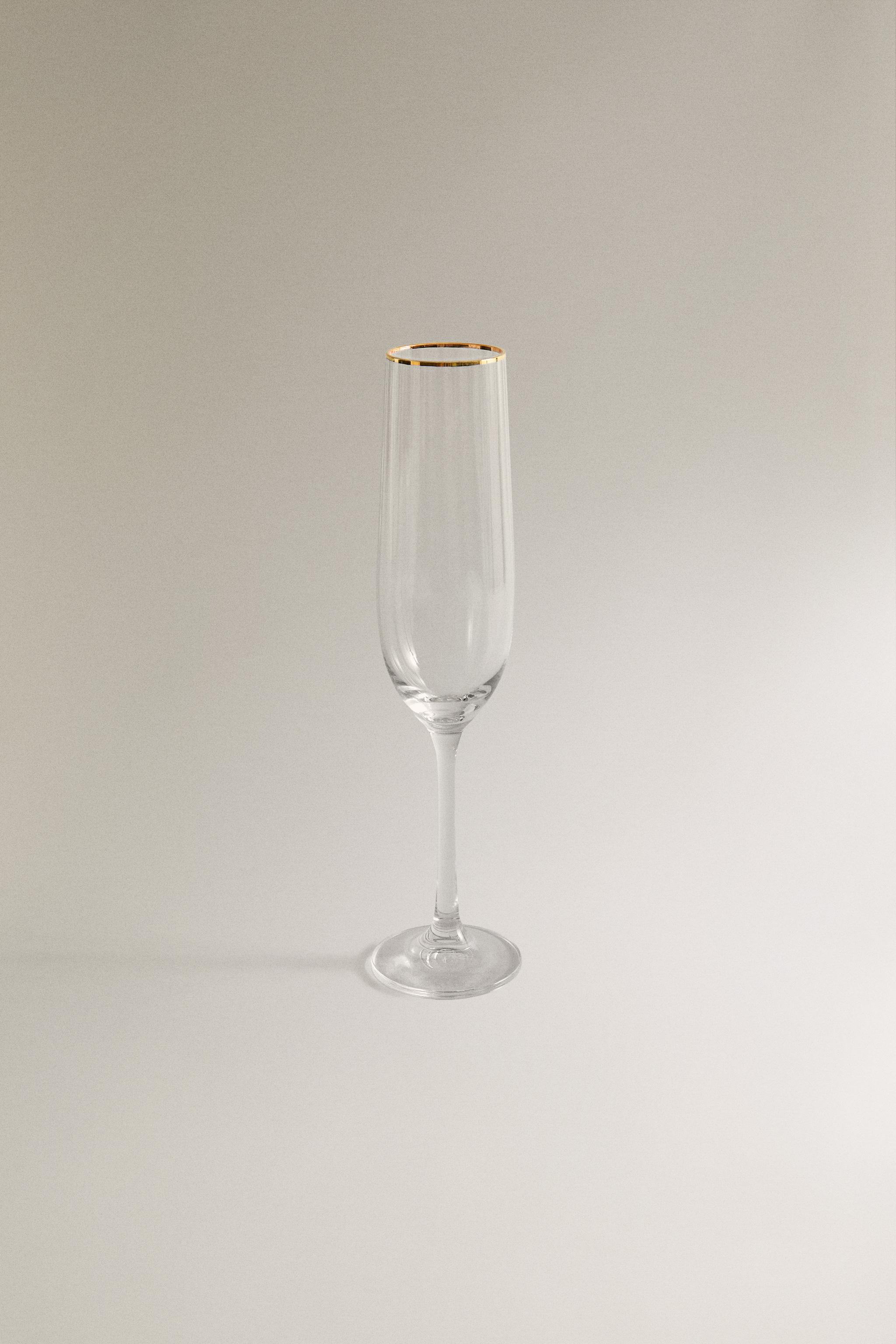 CHRISTMAS FLUTE GLASS WITH LINES