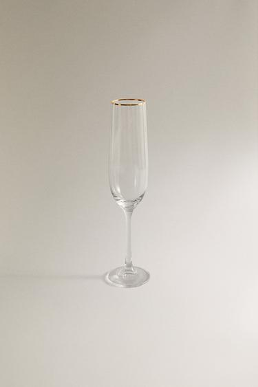 KERSTMIS CHAMPAGNEGLAS MET STREPEN - 990 van Zara - Afbeelding 0
