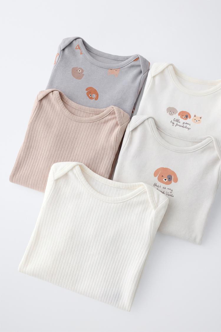 Pack de 5 bodies con estampado de perros 5