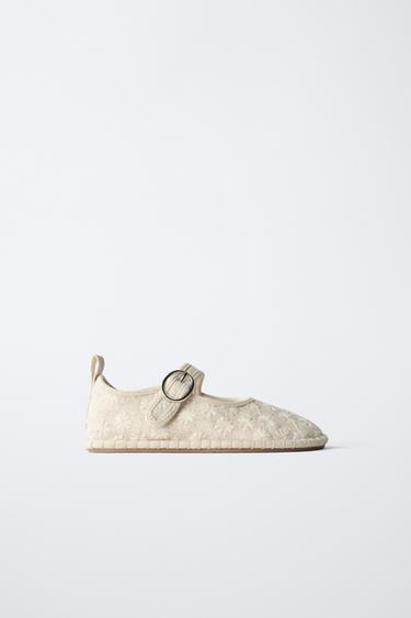 BALLERINES BRODÉES - Blanc écru de Zara