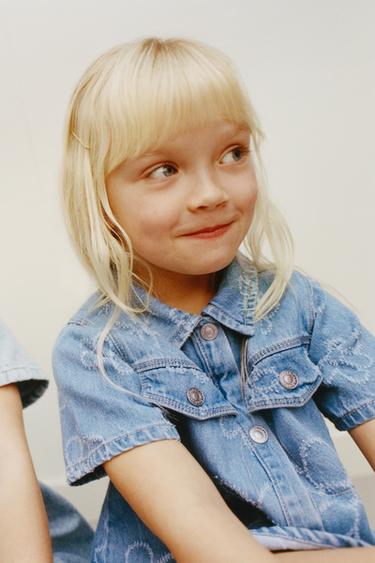 FLORAL DENIM DRESS - Blue by Zara