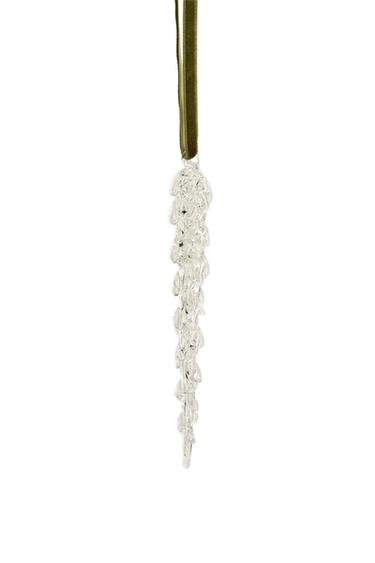 Zara FROSTED DROPLET CHRISTMAS TREE DECORATION - Transparent