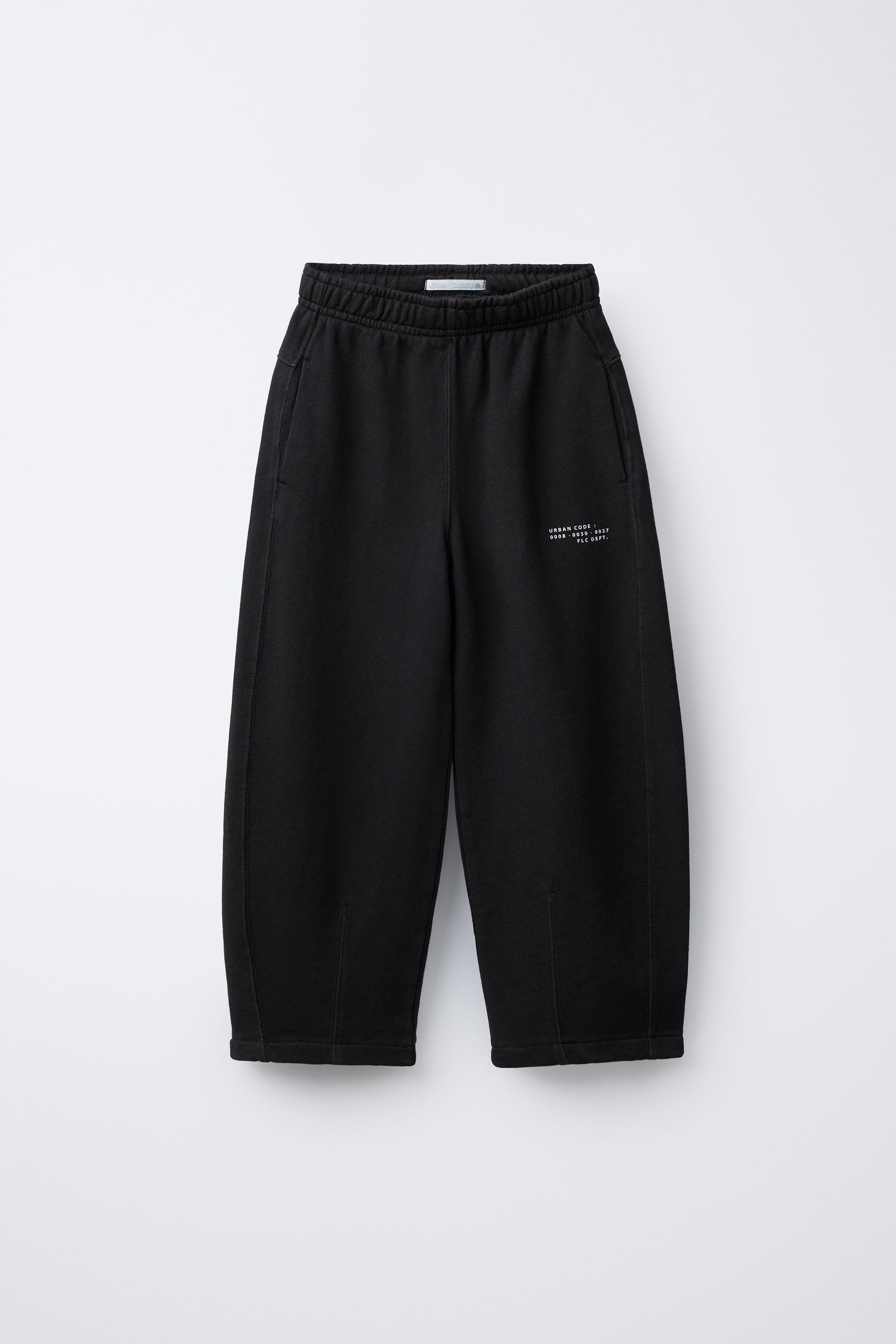 PANTALON BARREL EN MOLLETON TEINT PIÈCE