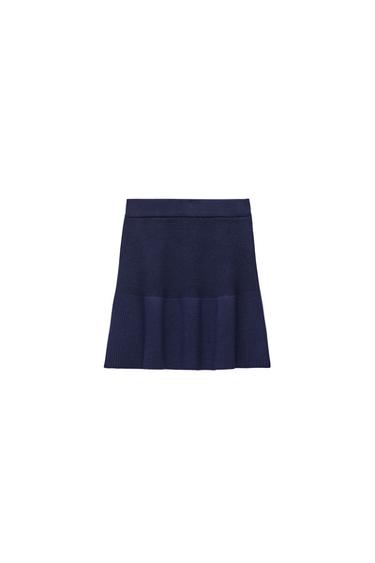 RUFFLED KNIT MINI SKIRT