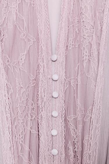 COMBINED MIDI DRESS WITH BELT - dirty-mauve by Zara - Image 2