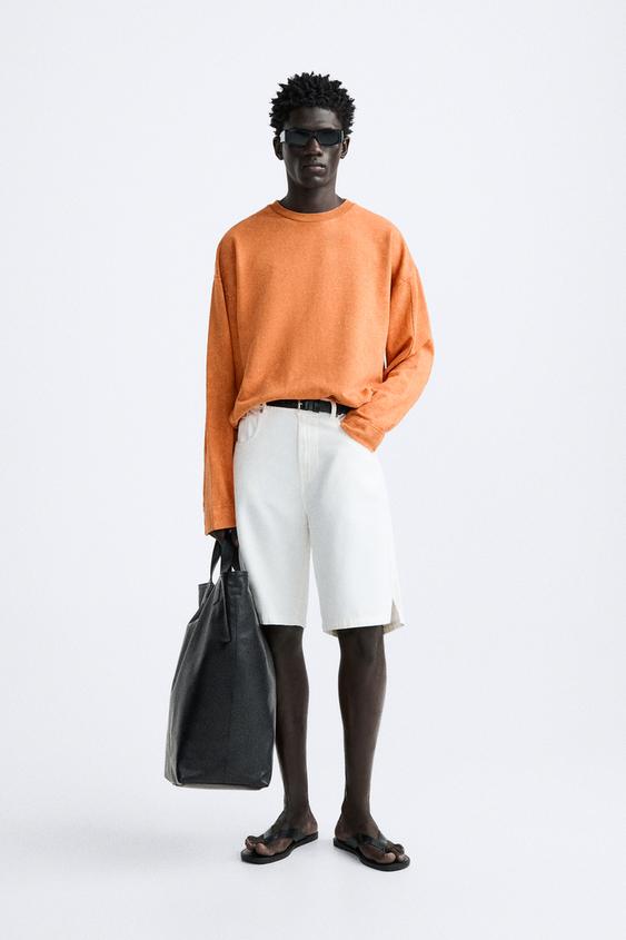 CROPPED SWEATSHIRT - Light orange | ZARA United States