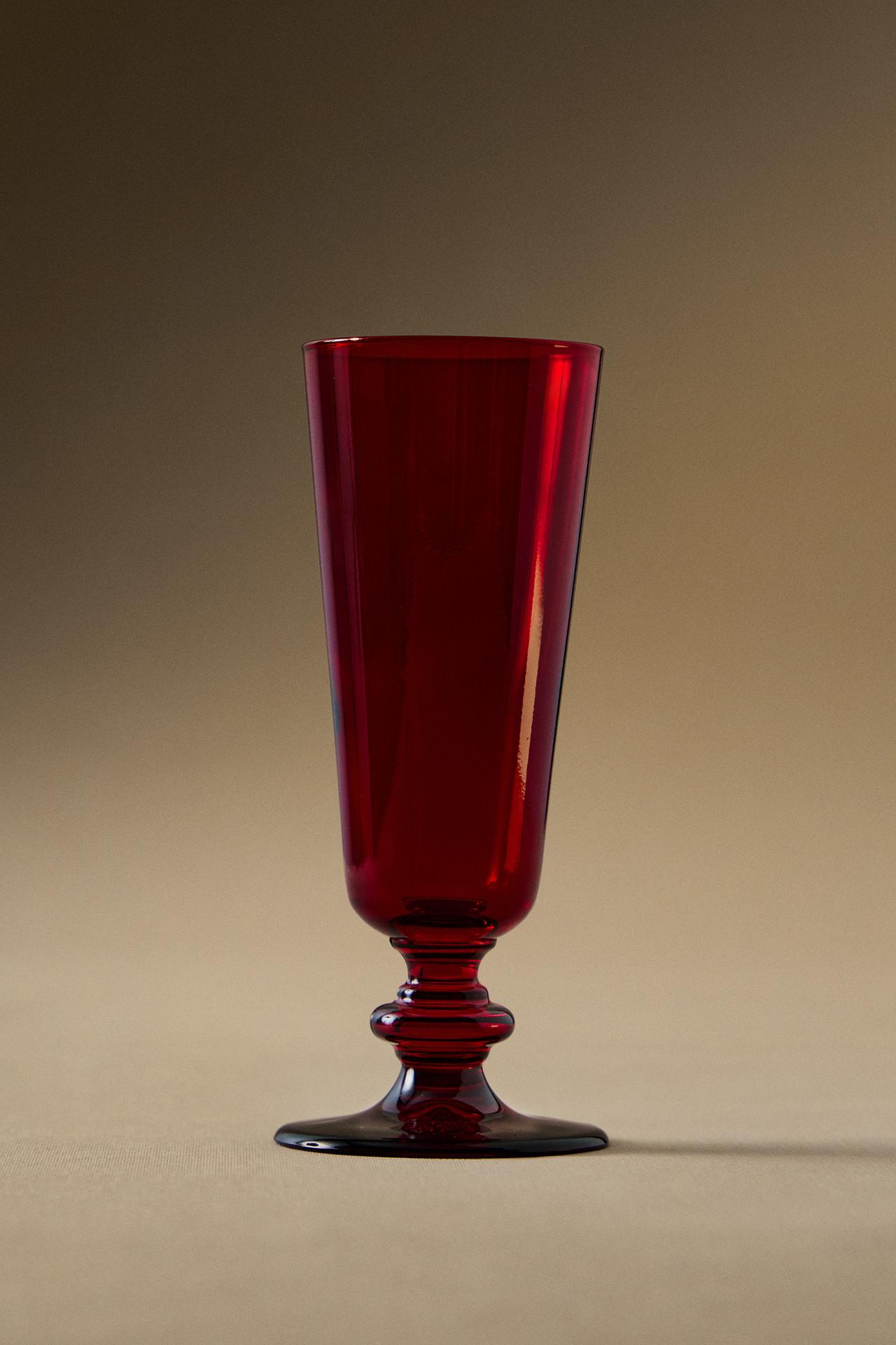 CHRISTMAS FLUTE GLASS — Red
