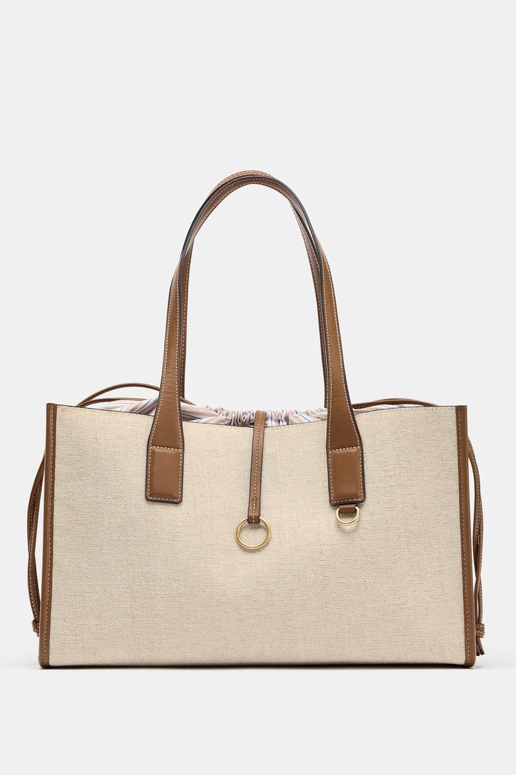 Buckle Tote Zara Canvas Bag MAXI CANVAS TOTE BAG Ecru ZARA New Zealand