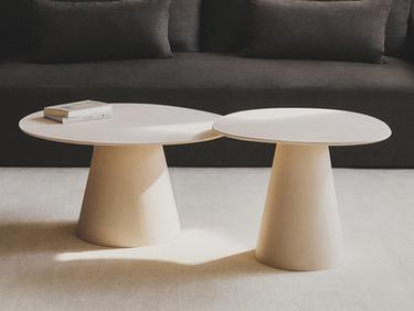 COFFEE TABLE WITH A CONICAL BASE — Oyster-white 2