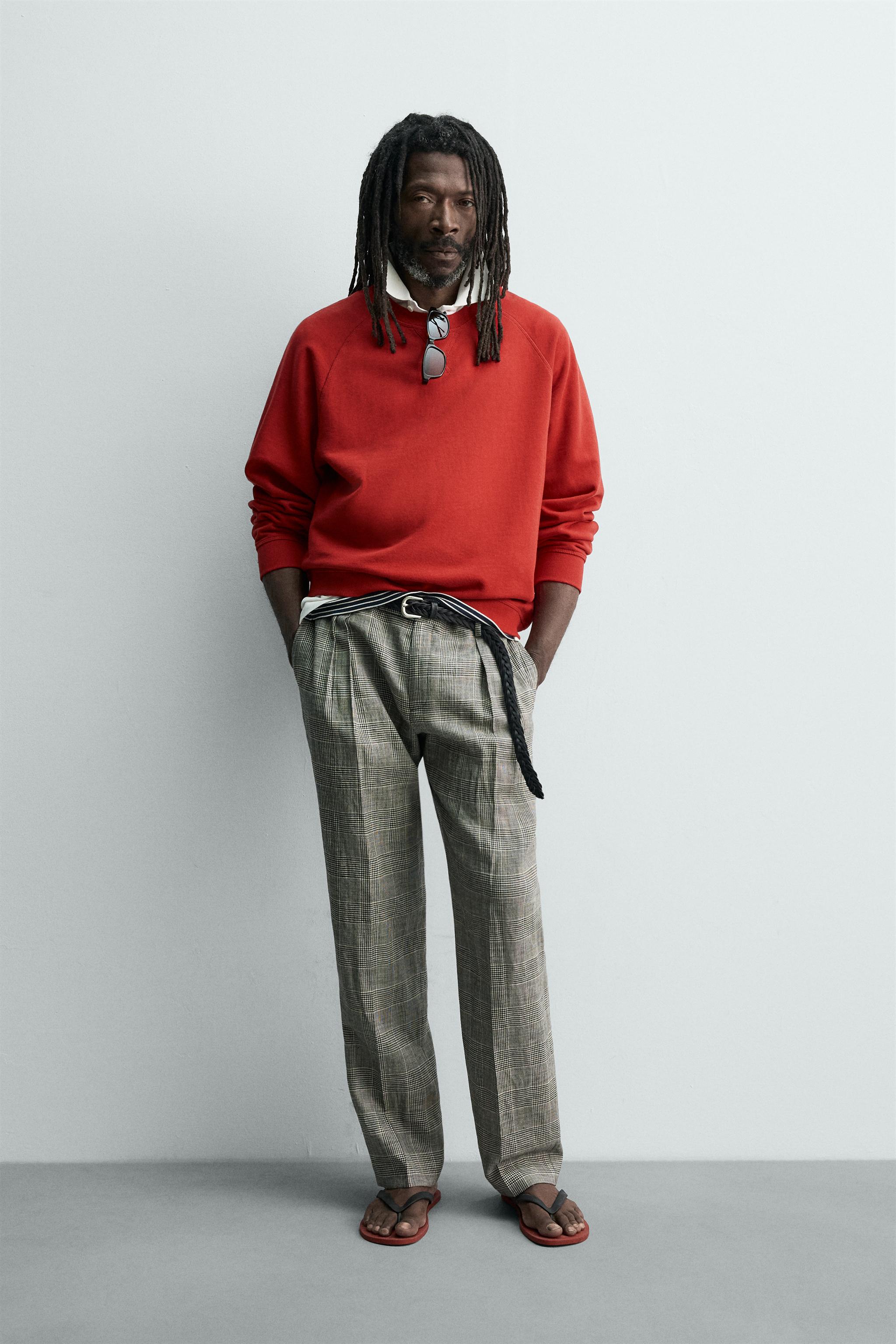 AARON LEVINE X ZARA WASHED CREWNECK SWEATSHIRT - Navy blue | ZARA