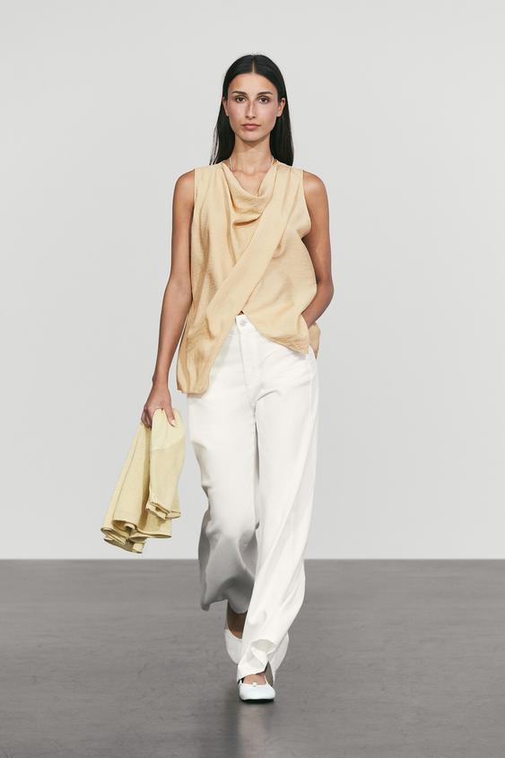 Top fluide détail drapé - Beige de Zara - Image 0
