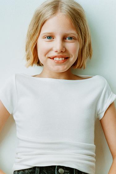 CAMISETA CON MODAL - Blanco de Zara