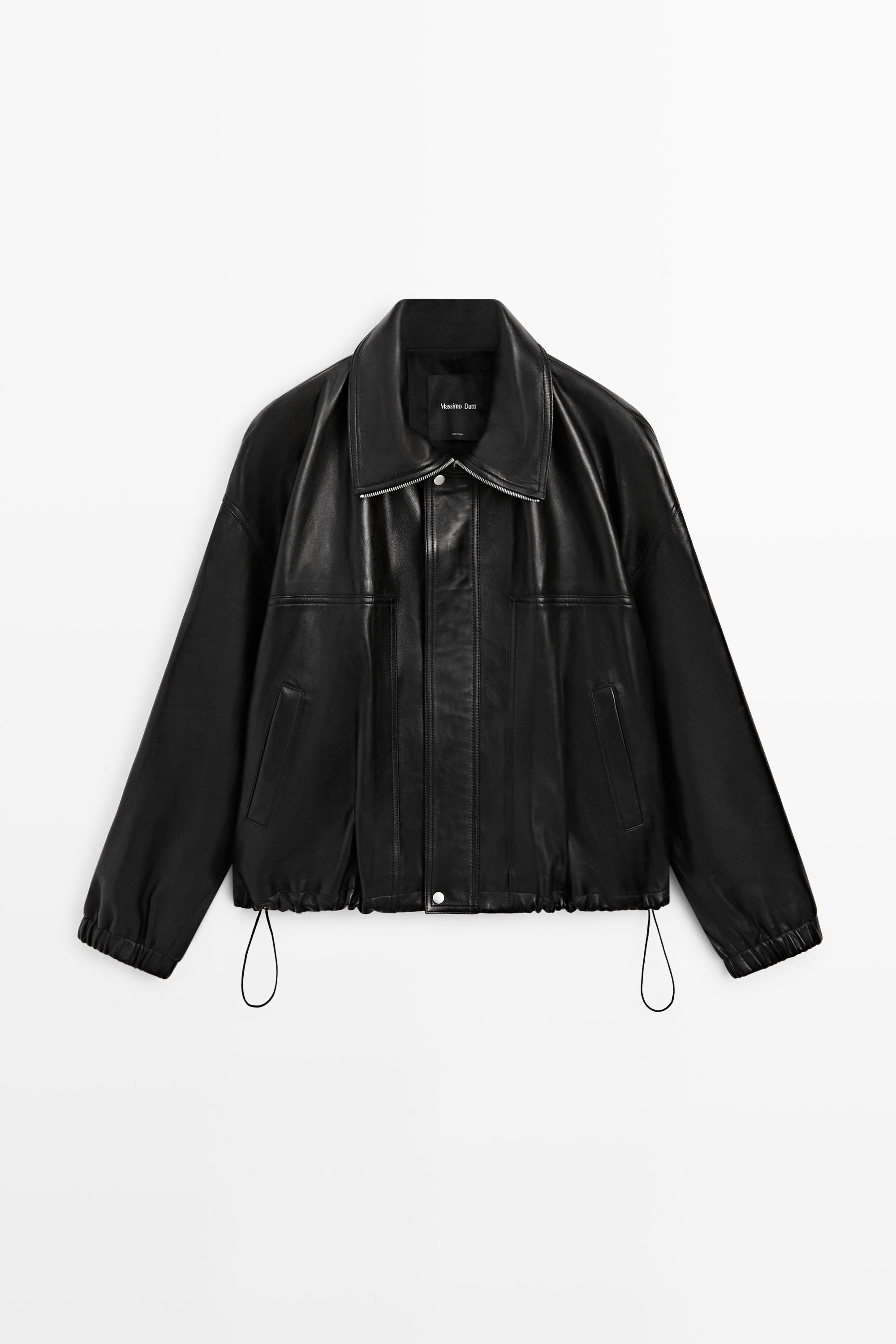 Nappa leather bomber jacket - Black | ZARA United States