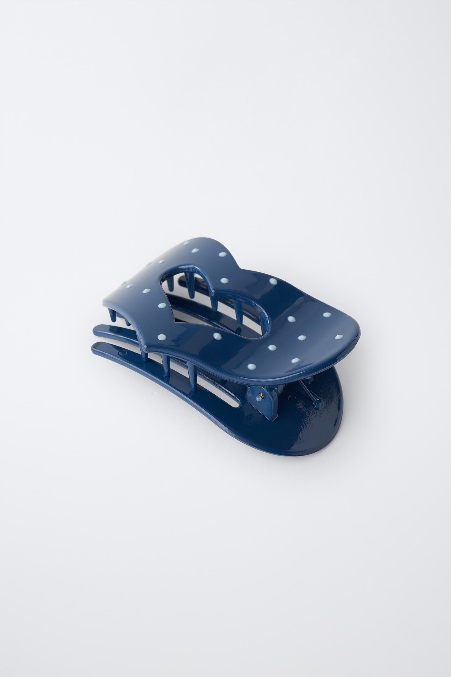 Детские аксессуары для волос Zara Large Heart Polka Dot Hair Clip, цвет: Синий — фото 3