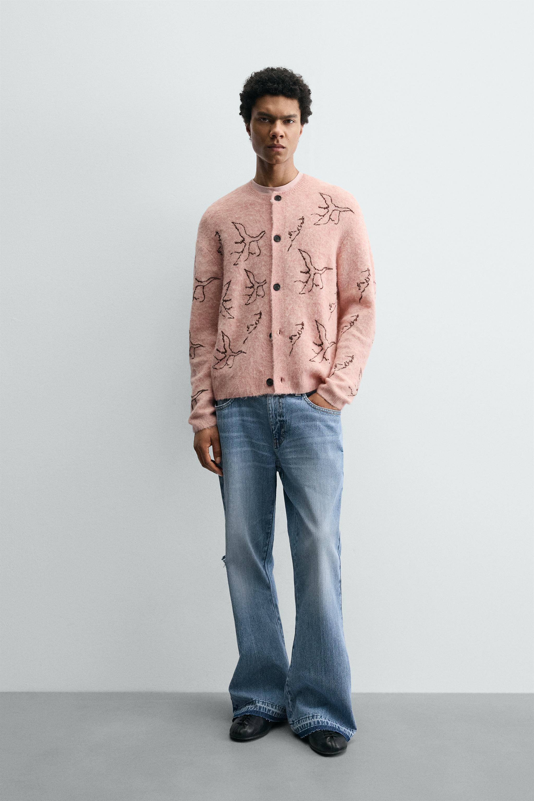 CARDIGAN BORDADO PÁSSAROS SAMUEL DE SABOIA X ZARA - Rosa / Branco