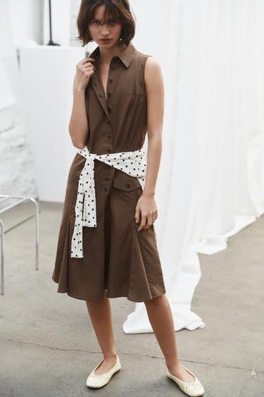 MIDI SHIRT DRESS - Tobacco by Zara