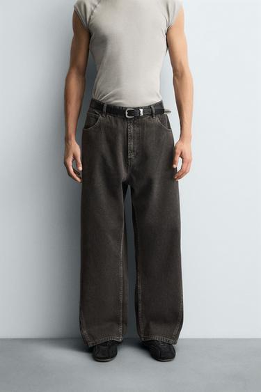 TWIST SEAM RELAXED FIT TROUSERS - Dark grey by Zara - Image 1