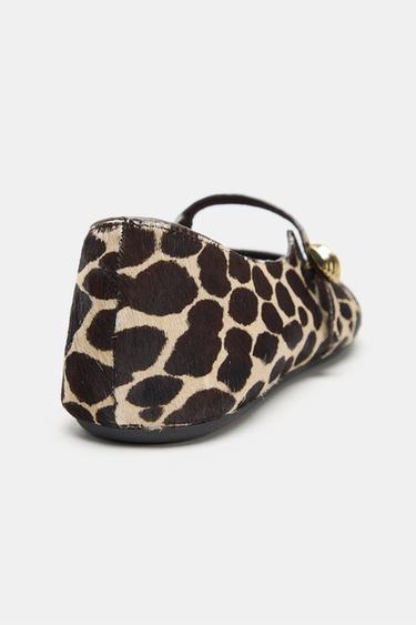 PRINTED LEATHER BALLET FLATS - Multicoloured by Zara - Image 6