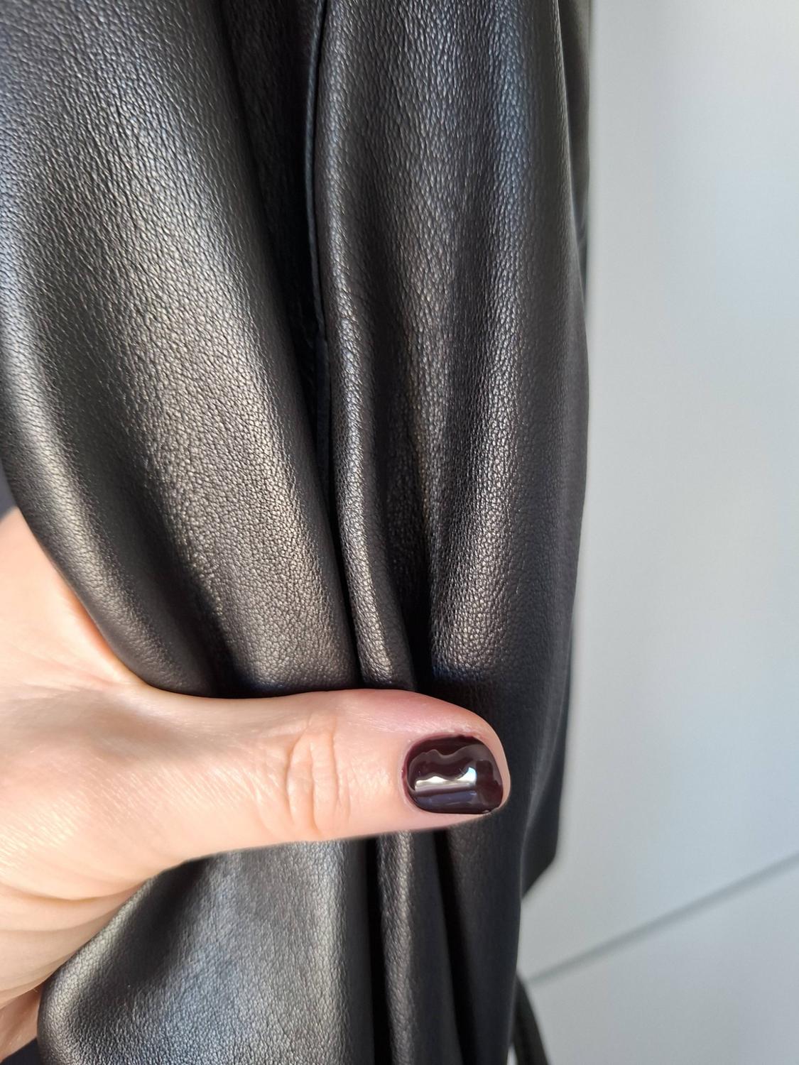 ZW COLLECTION LONG LEATHER COAT - Image 5