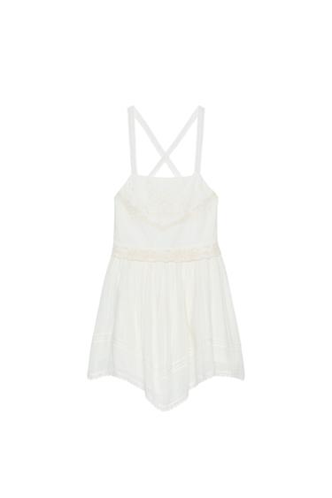EMBROIDERED CHIFFON MINI DRESS