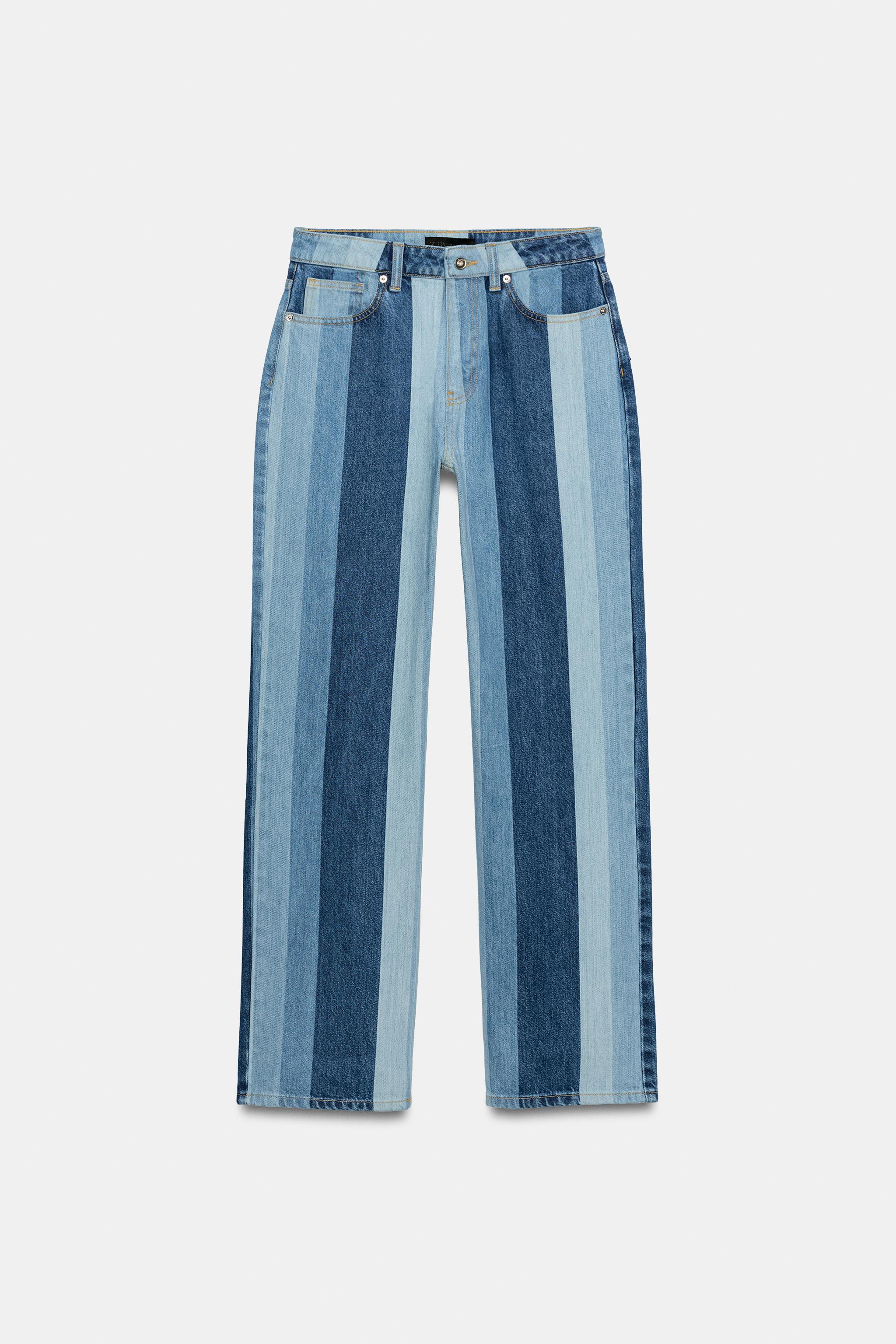 Женские джинсы Zara Z1975 STRIPED STRAIGHT JEANS — фото 4
