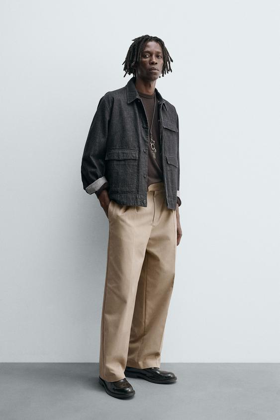 RELAXED FIT PLEATED PANTS