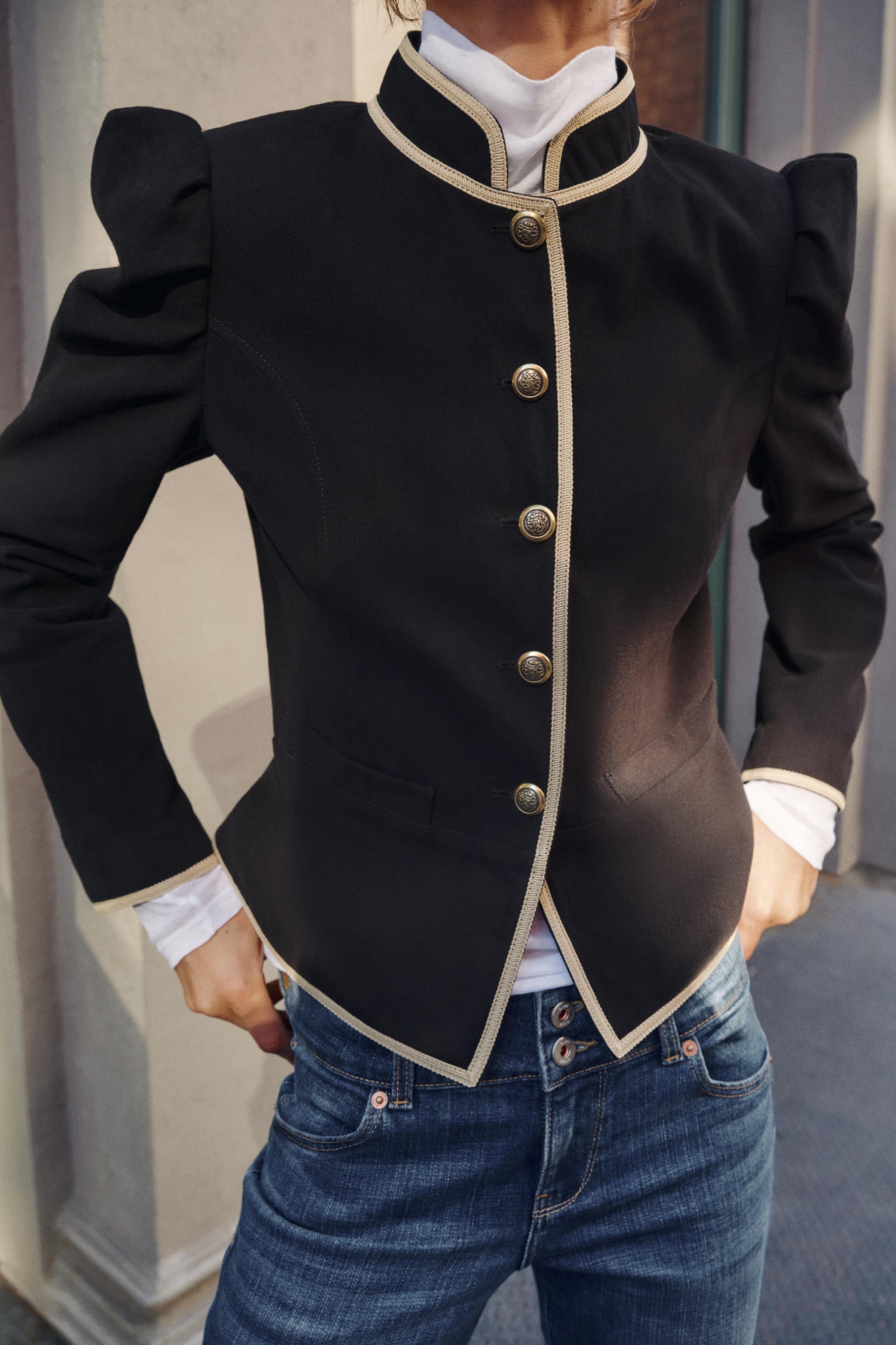 Zara Kontrast Biyeli Blazer görsel 3
