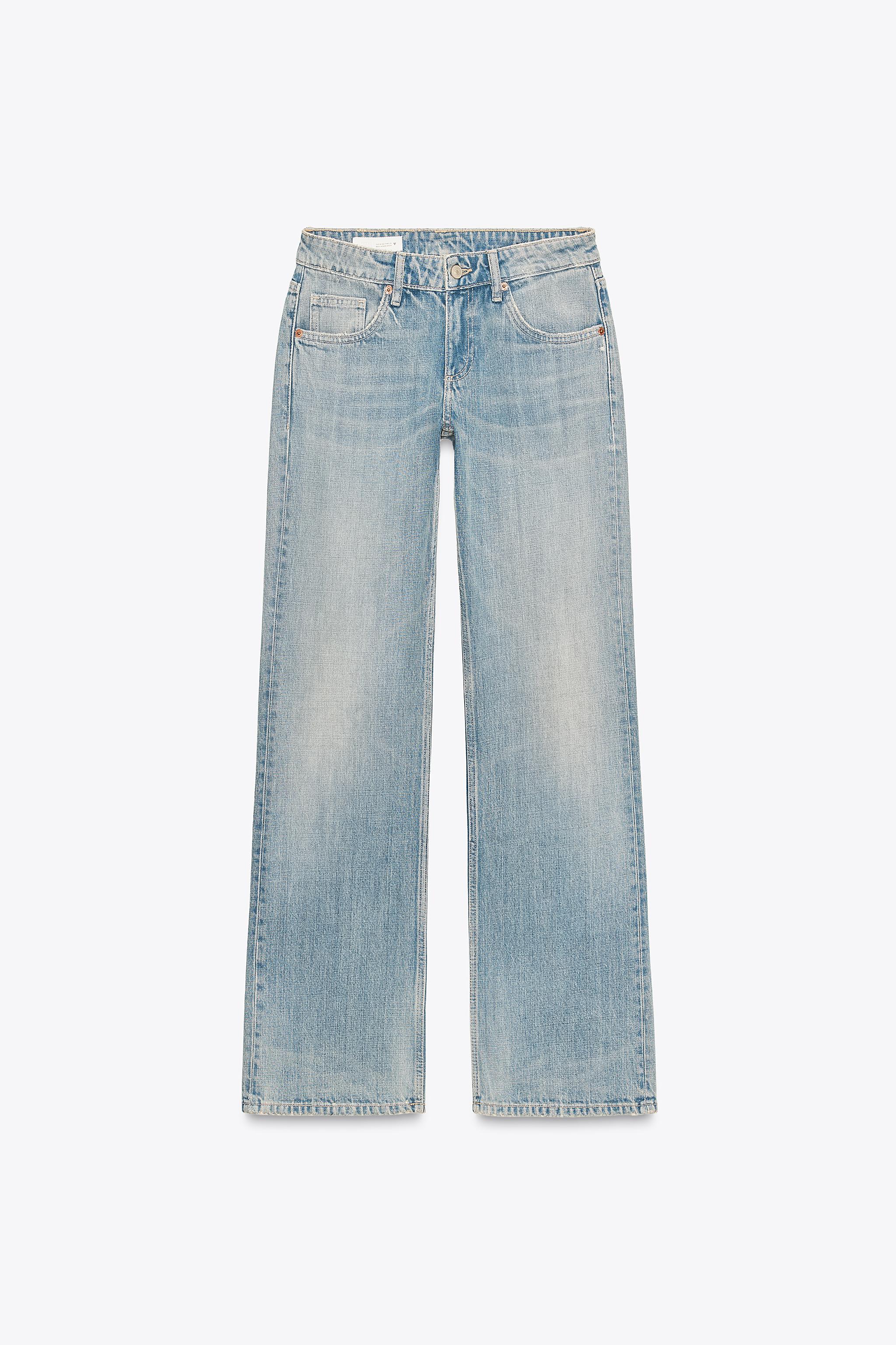 ZARA TRF ローライズワイドレッグジーンズ 8727/220 TRF LOW RISE WIDE LEG JEANS - Blue | ZARA United States