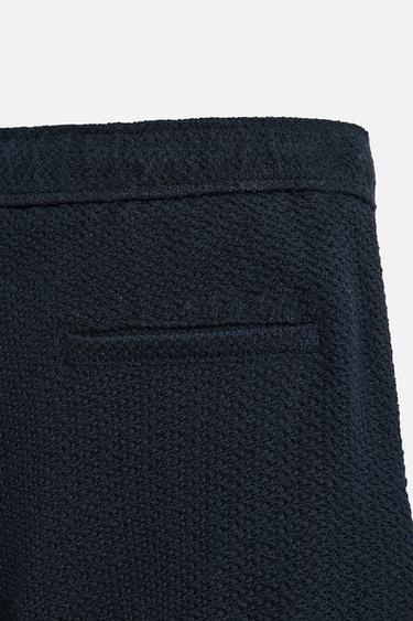 TEXTURED REGULAR FIT BERMUDA SHORTS - Navy blue by Zara - Image 8