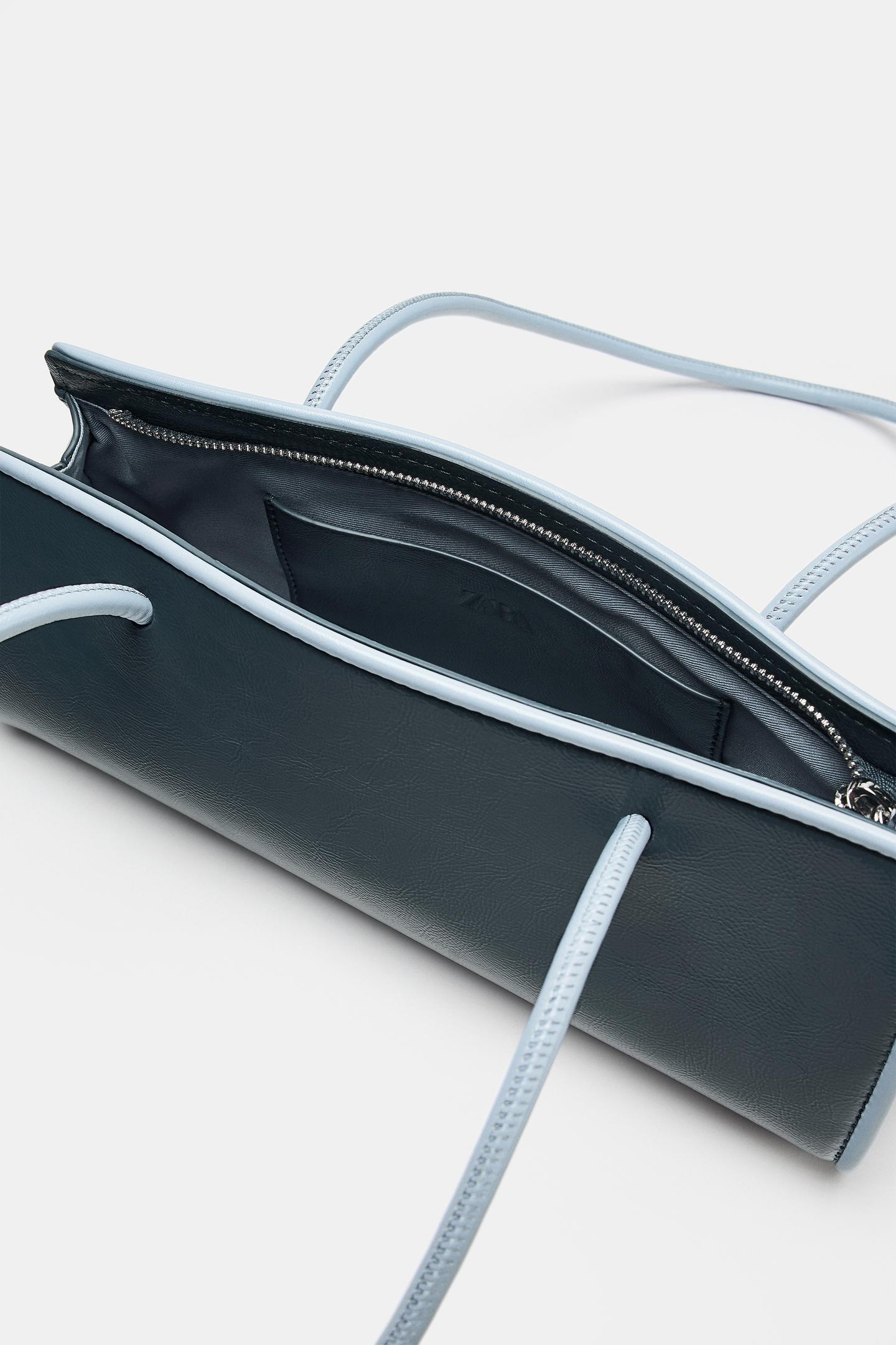 Женская сумка Zara Elongated Shoulder, цвет: Синий — фото 6