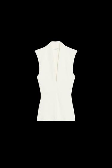 RUSTIC RIB T-SHIRT - Ecru by Zara - Image 0