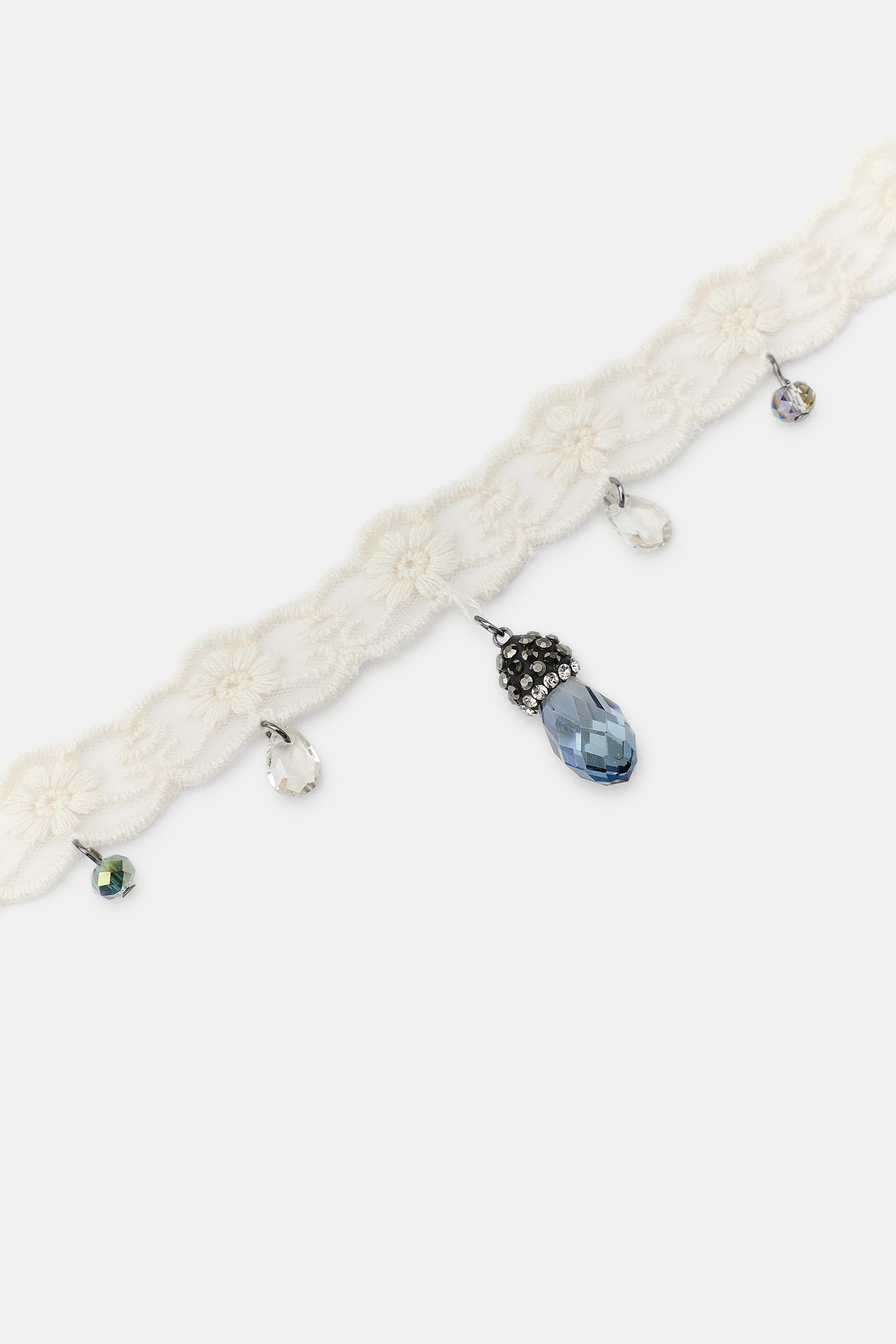 Zara TAŞLI KUMAŞ CHOKER KOLYE görsel 3