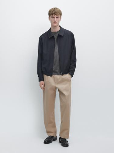 Zara Houndstooth wool jacket - Navy blue