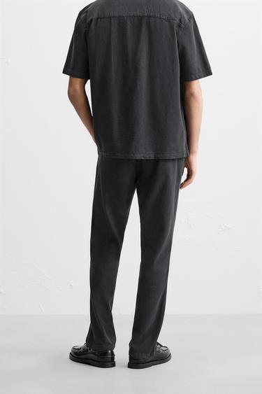 COTTON - LINEN TROUSERS - Charcoal by Zara - Image 2