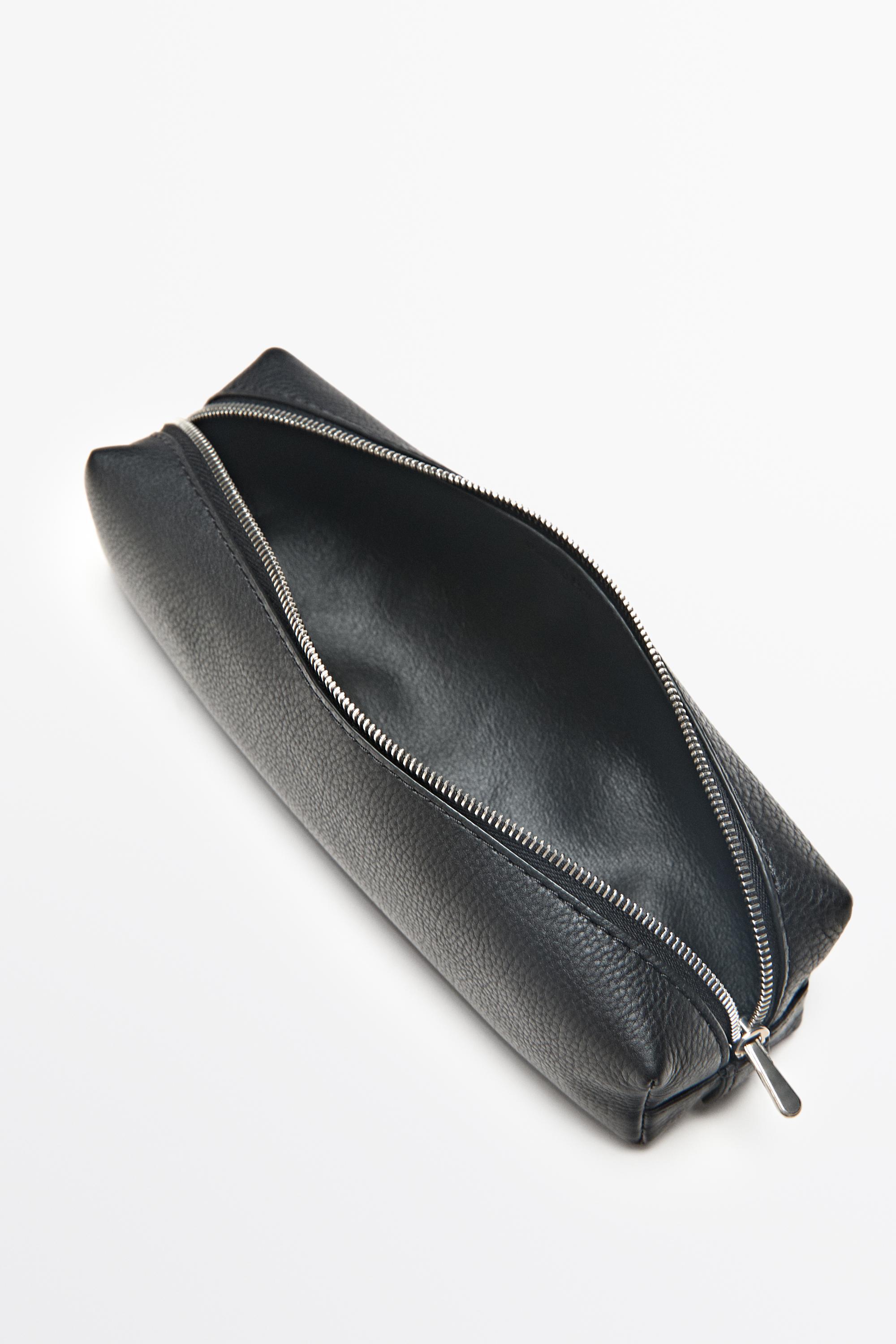 Nappa leather zip pouch