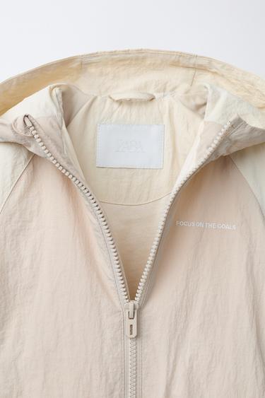 LIGHTWEIGHT COLOUR BLOCK WATER-REPELLENT RAINCOAT - Beige by Zara - Image 2