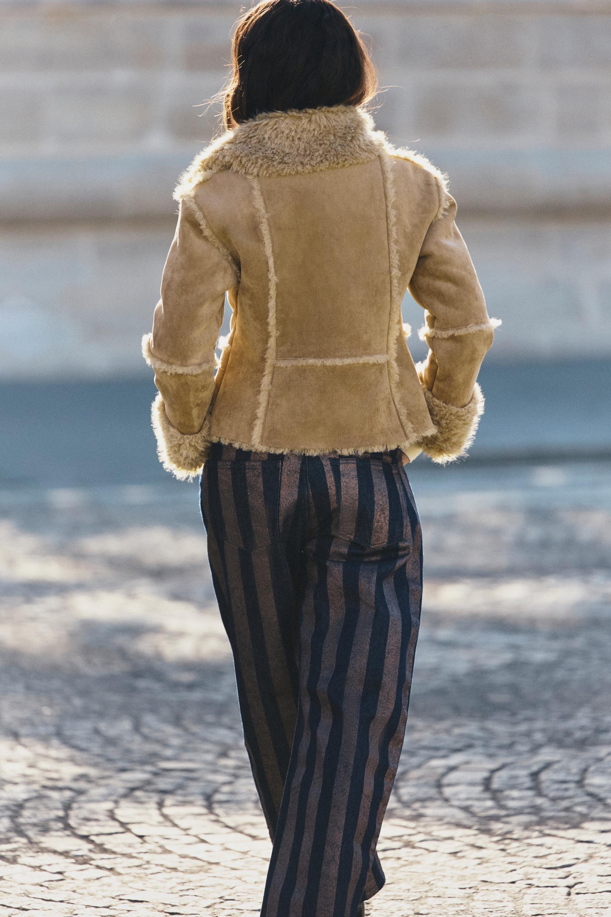 VESTE SUÉDINE EFFET FOURRURE
