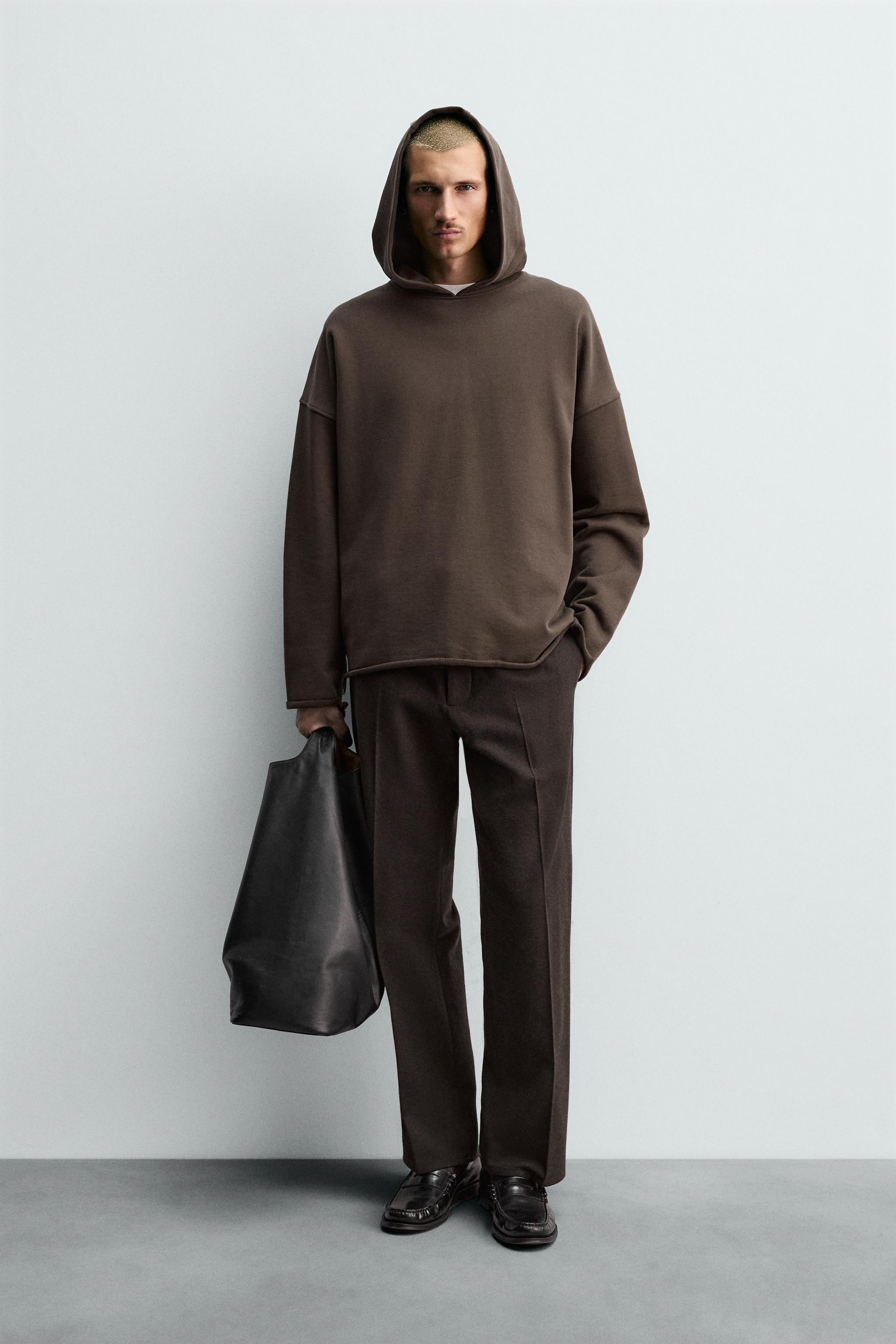 RELAXED FIT HOODIE - Brown | ZARA South Africa