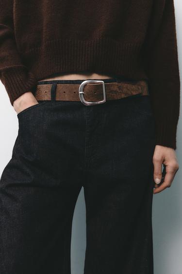 LEATHER BELT - Brown by Zara