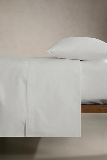 DRY FEEL COTTON PERCALE FITTED SHEET | 40 CM HIGH (500 THREAD) - White by Zara - Image 2