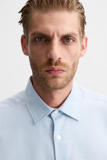 EASY CARE TEXTURED SHIRT - Sky blue by Zara - Image 4