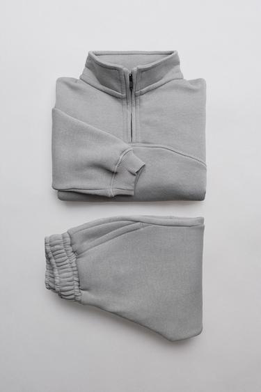 CONJUNTO JOGGING DE MOLETOM E JOGGER - Cinzento da Zara
