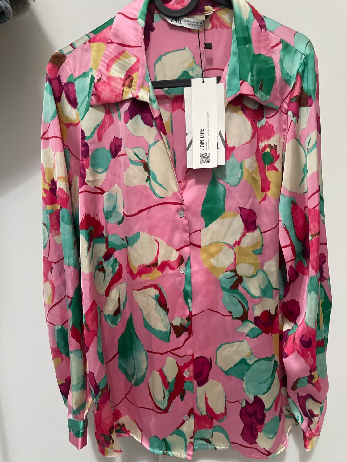 FLORAL SATIN BLOUSE - Image 4