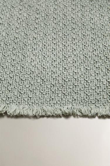 LATTICE PRINT BATH MAT - Blue / Green by Zara - Image 2