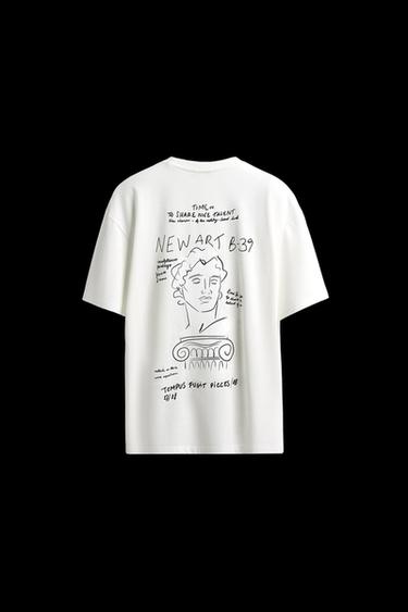 T-SHIRT MIT GESTICKTEN SCHRIFTZÜGEN - Weiß von Zara - Bild 0