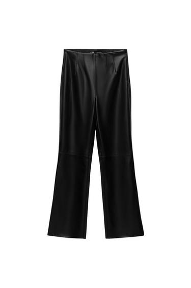 MINI FLARE FAUX LEATHER LEGGINGS