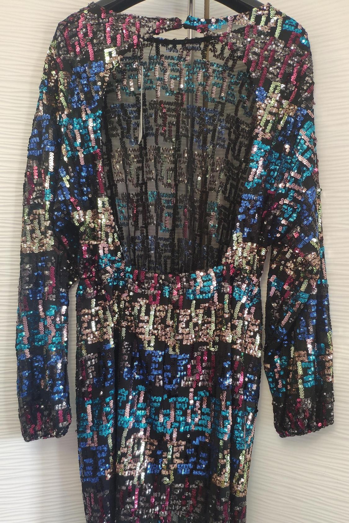 SEQUINNED DRESS WITH BELT - Image 2