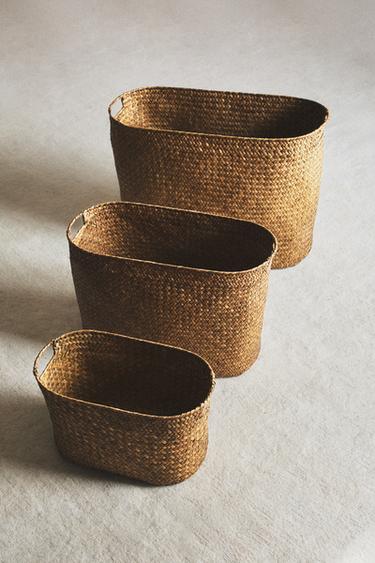 ΟΒΑΛ ΚΑΛΑΘΙ ΜΕ ΛΑΒΕΣ - Μπεζ ανοιχτό του Zara