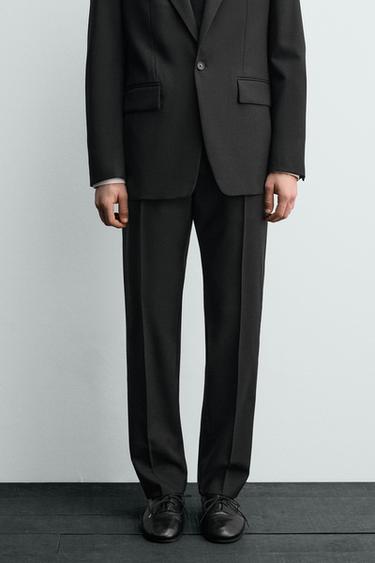 AARON LEVINE X ZARA WOOL TUXEDO TROUSERS - Black by Zara