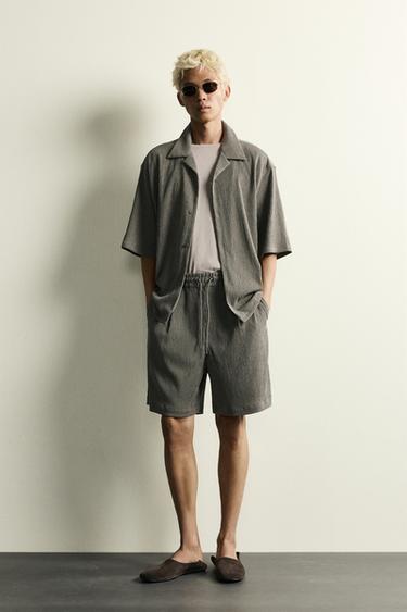 Zara TEXTURED RELAXED FIT SHIRT - Light khaki - Image 0